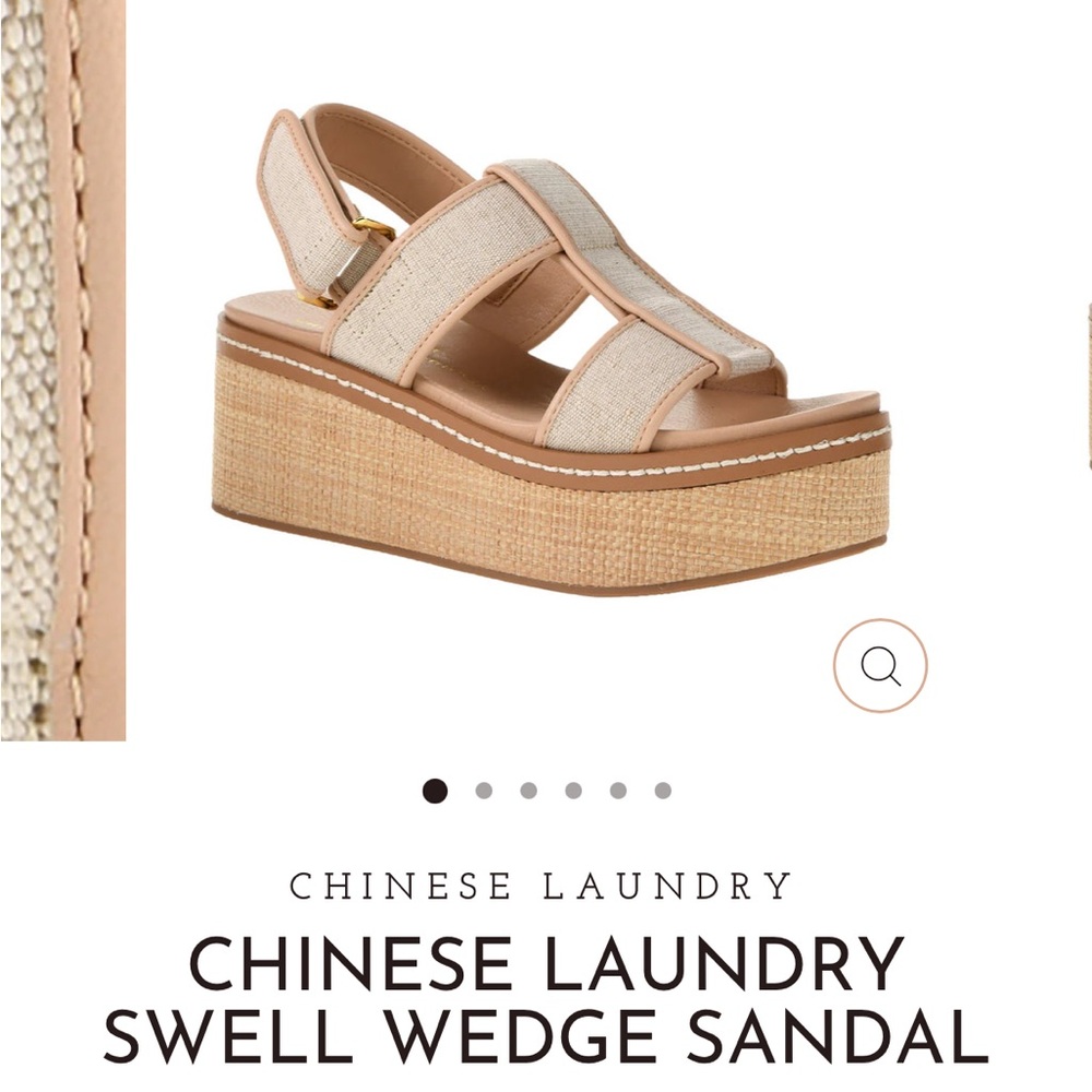Chinese Laundry Swell Wedge Sandal - Tan and Cream